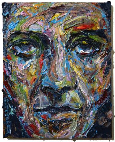 m1138 - Original Oil Painting portrait face expressionism thumb