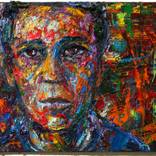 x1439 - Original Oil Painting face portrait expressionism by David Padworny