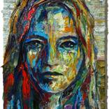 x1452 - Original Oil Painting face portrait expressionism by David Padworny