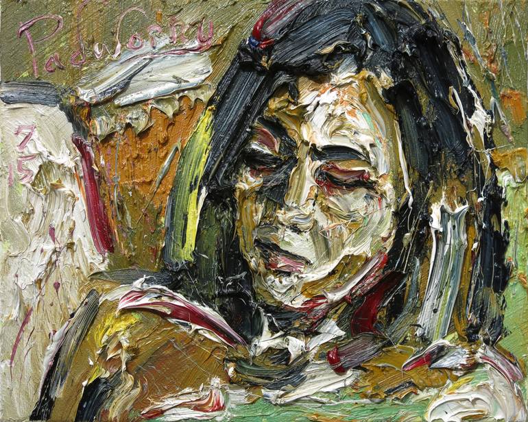 Original oil painting portrait face signed expressionism nyc-the ...