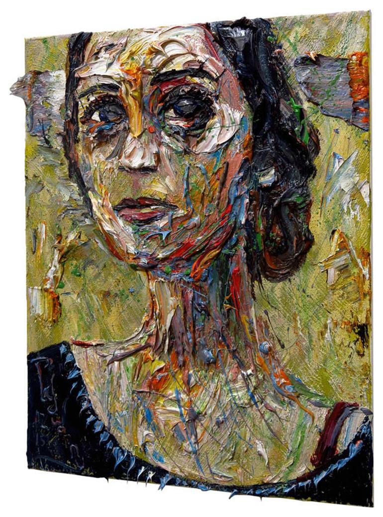 Original Abstract Expressionism Portrait Painting by David Padworny