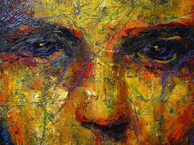 Original Abstract Expressionism Portrait Painting by David Padworny