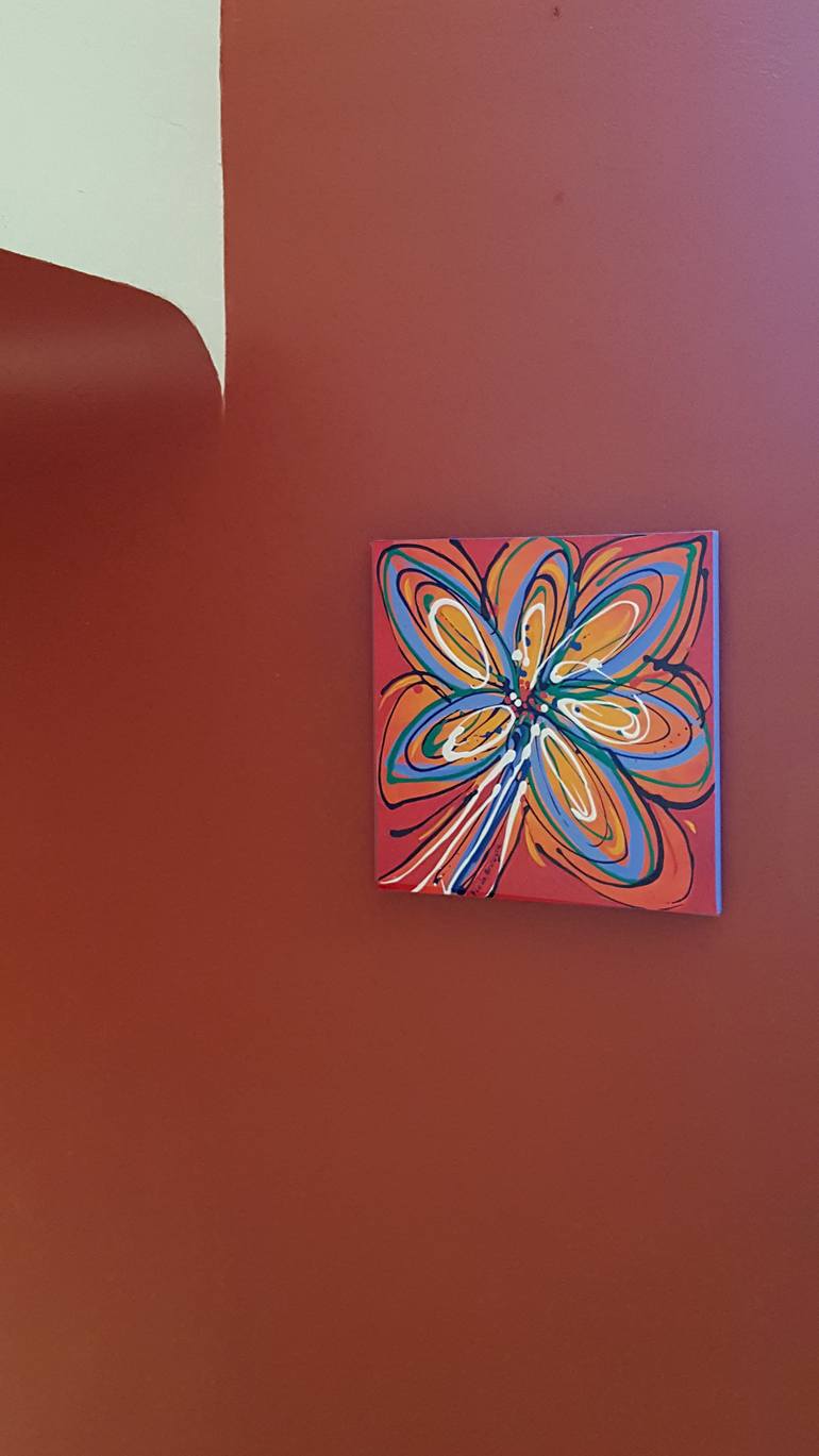 Original Abstract Floral Painting by Flo De Bretagne