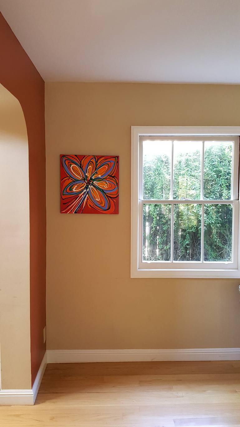 Original Abstract Floral Painting by Flo De Bretagne