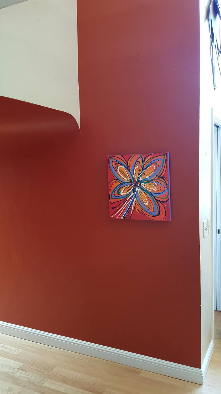 Original Abstract Floral Painting by Flo De Bretagne