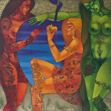 Original Conceptual Erotic Painting by Stefan Georgiev