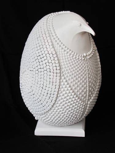 Penguin Sculpture 'Polar symphony' - Original artwork - Albinos - Penguin - White sculpture - abstract - Unusual - Ceramic thumb