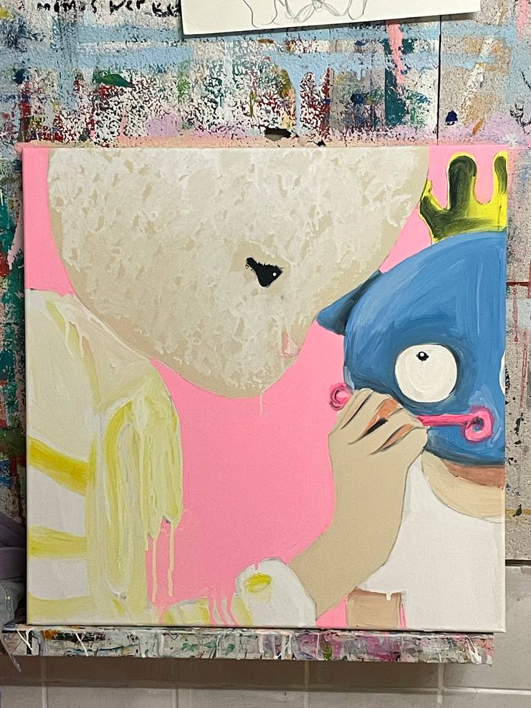 Original Dada Children Painting by Simone Kocher