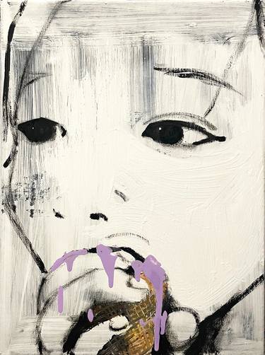 Original Black & White Children Painting by Simone Kocher