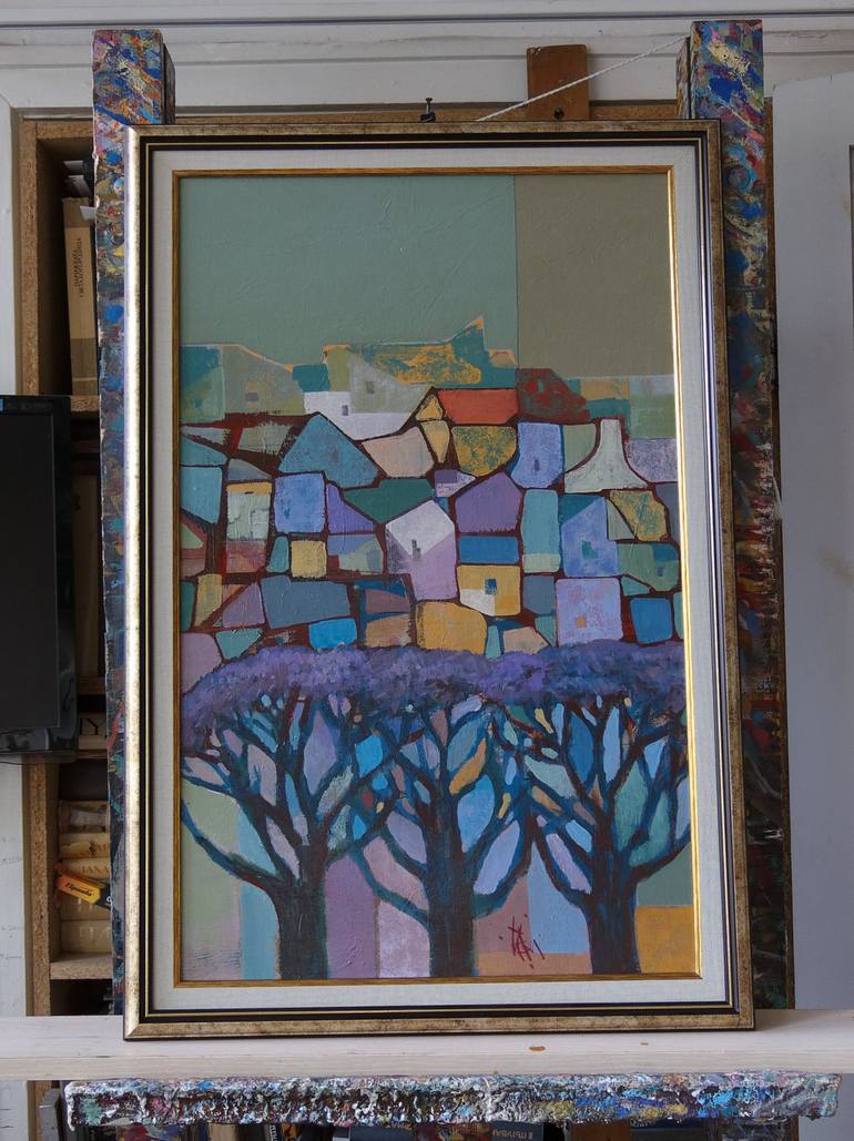 Original Cubism Landscape Painting by Georgi Demirev