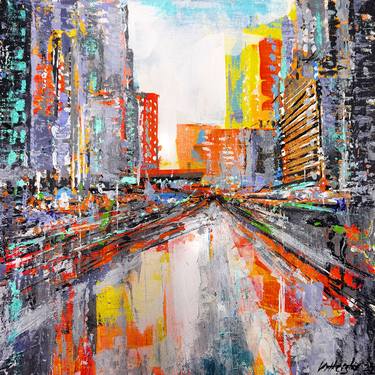 Print of Abstract Expressionism Architecture Paintings by Valentin Hristov
