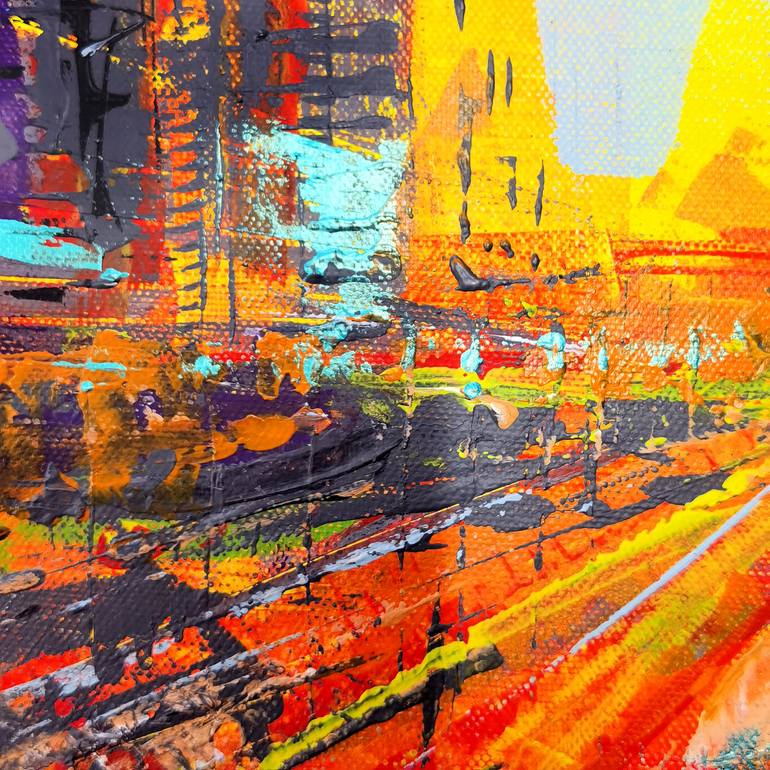 Original Abstract Expressionism Architecture Painting by Valentin Hristov