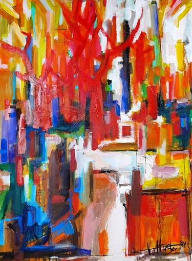Original Abstract Expressionism Architecture Paintings by Valentin Hristov