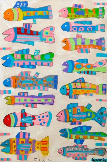 Print of Pop Art Fish Paintings by Brian Nash