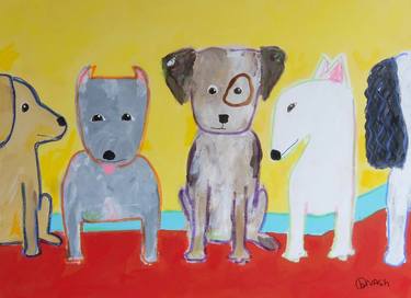 Print of Dogs Paintings by Brian Nash