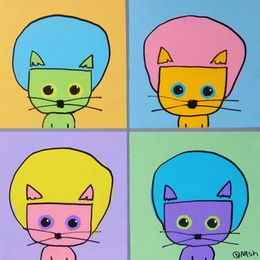 Print of Pop Art Cats Paintings by Brian Nash