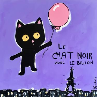 Le Chat Noir Avec Le Ballon