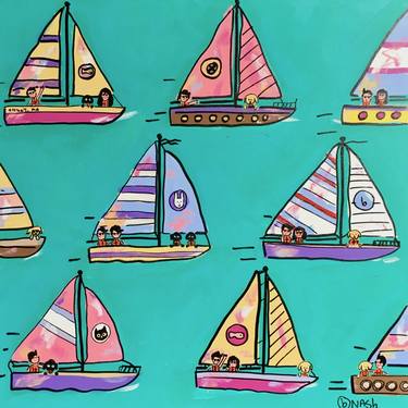 Print of Sailboat Paintings by Brian Nash