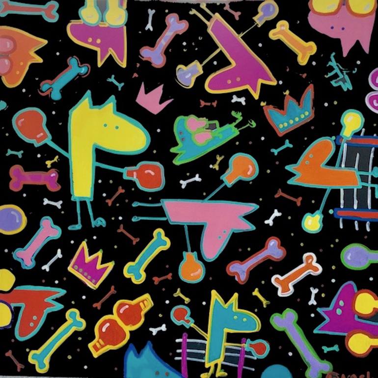 Original Pop Art Dogs Paintings by Brian Nash