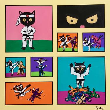 Print of Pop Art Cats Paintings by Brian Nash