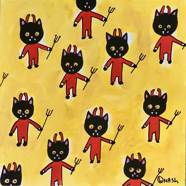 Print of Pop Art Cats Paintings by Brian Nash