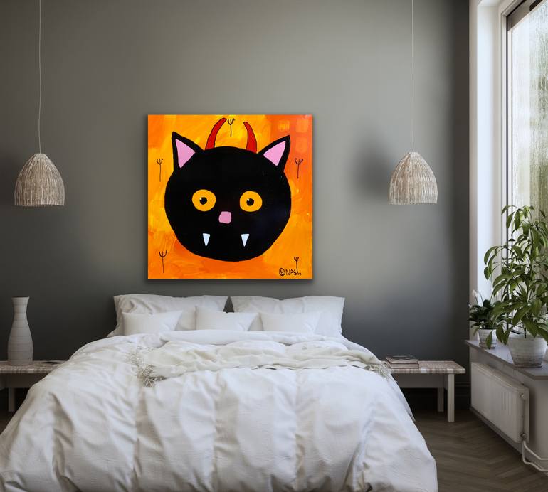 Original Pop Art Cats Painting by Brian Nash