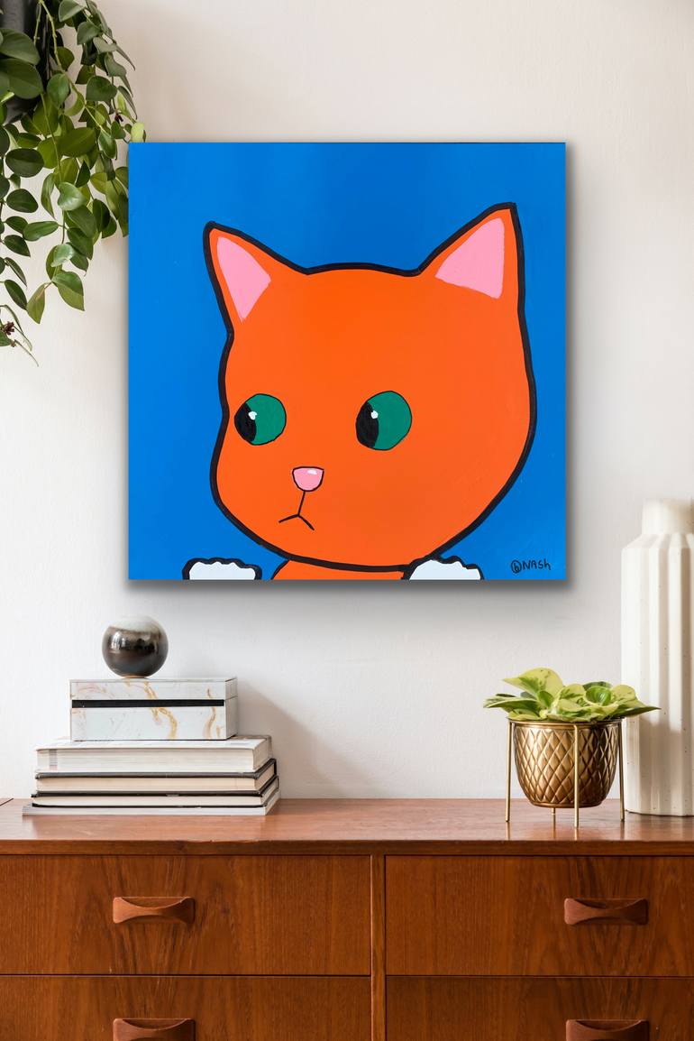 Original Pop Art Cats Painting by Brian Nash