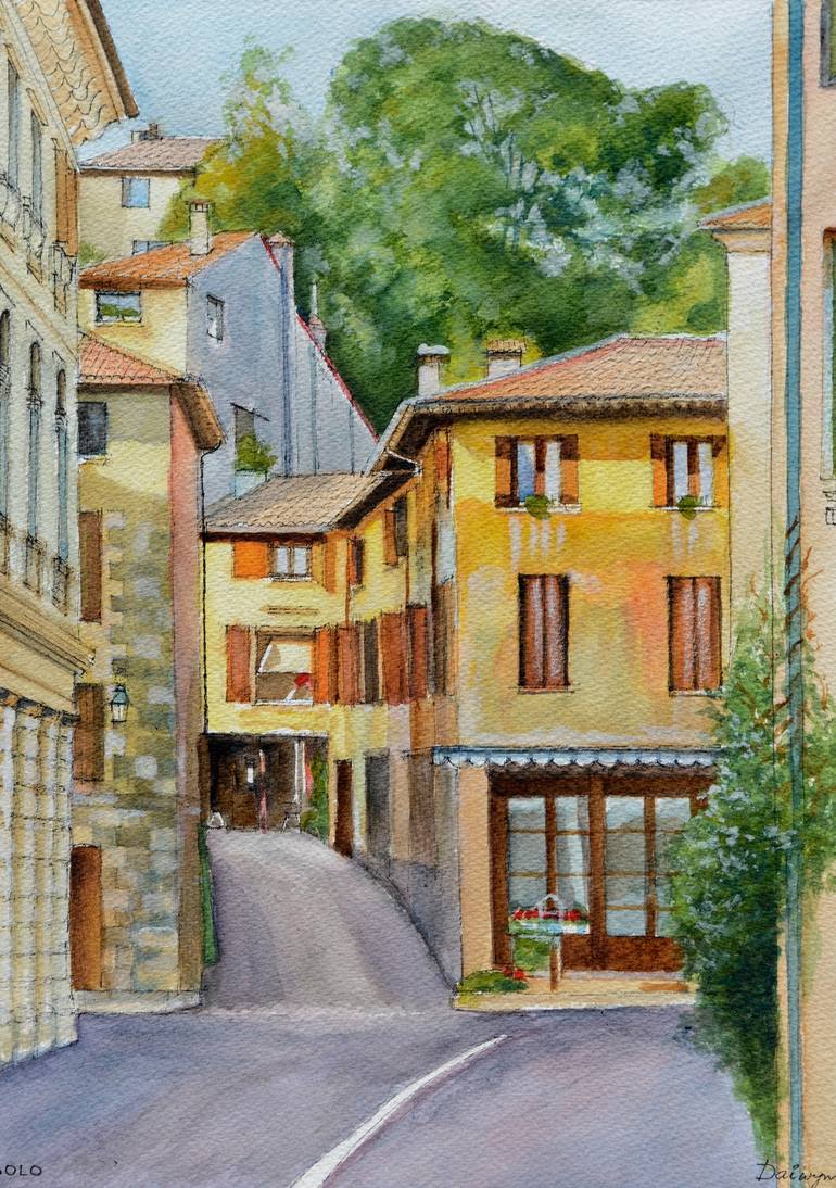 Italy Veneto Asolo historic town centre Painting by Dai Wynn