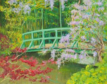 The Wisteria Bridge in Claude Monet's Giverny Garden thumb