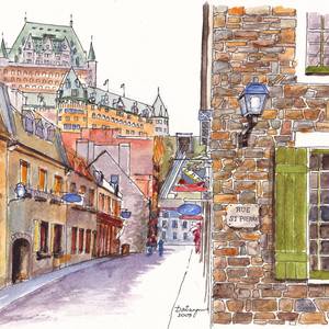 Collection watercolor landscapes