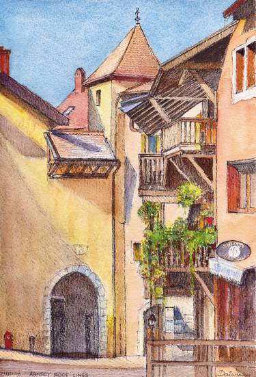 Annecy Roof Lines Aquarelle thumb