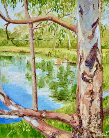 Darebin Wetlands Framed by a Gum Tree thumb