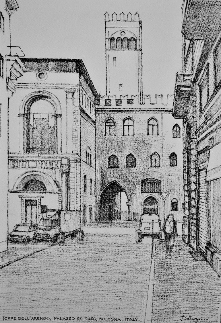 Torre dell'Arengo Bologna Italy - Print
