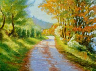 Fall Walking Path, Oil on masonite board. Reproduction on canvas