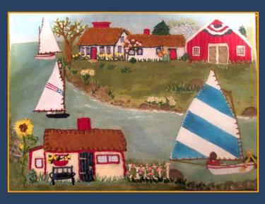 Print of Folk Sailboat Paintings by Cynthia Gallant-Simpson