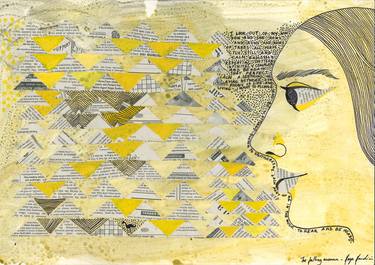 Original Abstract Expressionism Abstract Collage by Naga Nandini Dasgupta