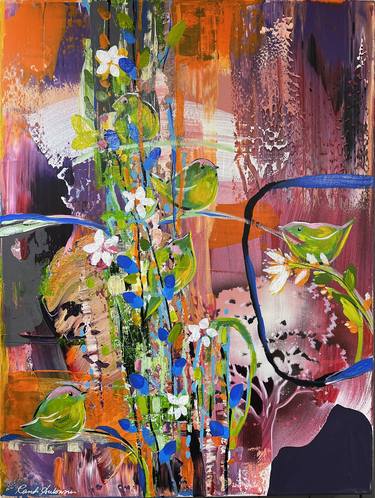 Original Abstract Botanic Painting by Randi Antonsen