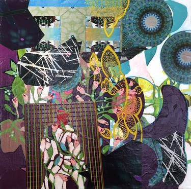 Original Abstract Garden Collage by Randi Antonsen