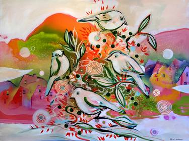 Print of Abstract Floral Paintings by Randi Antonsen