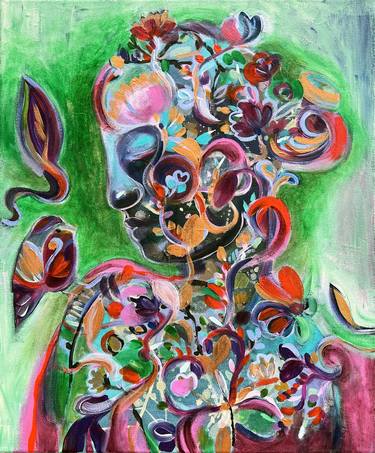 Original Abstract People Painting by Randi Antonsen