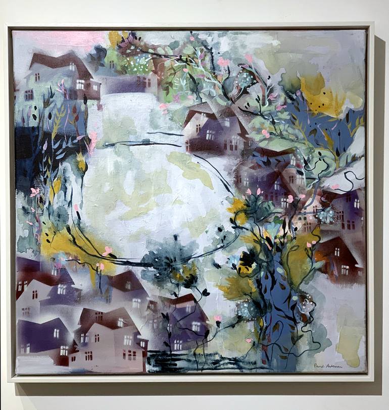 Original Abstract Architecture Painting by Randi Antonsen