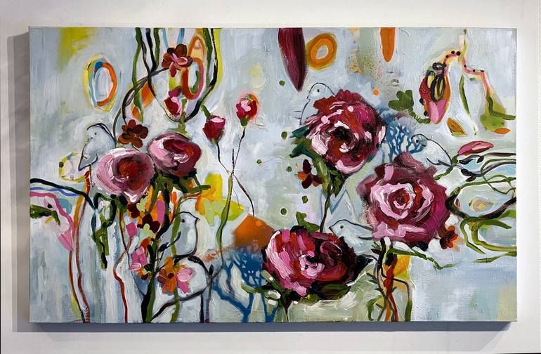 Original Abstract Botanic Painting by Randi Antonsen