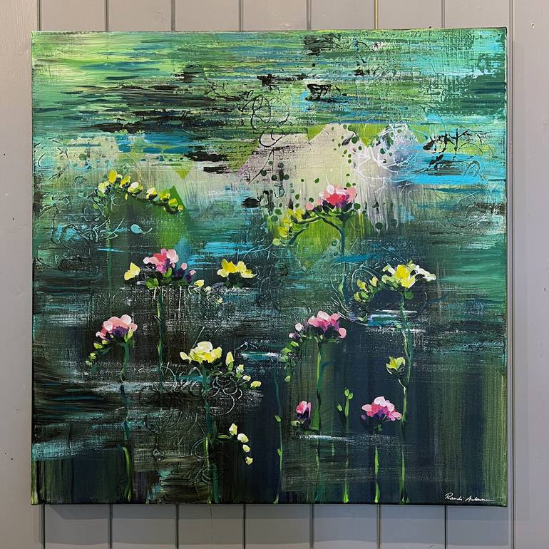 Original Abstract Botanic Painting by Randi Antonsen