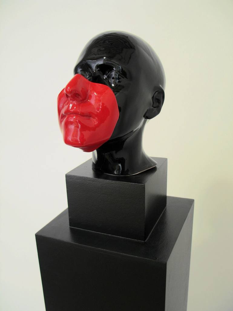 Original Surrealism Portrait Sculpture by Cecilie Lind