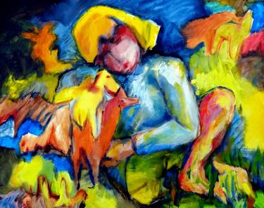 Original Expressionism Children Paintings by Karl Kaul