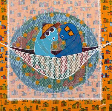 Original Abstract Love Painting by Lakhan Singh Jat