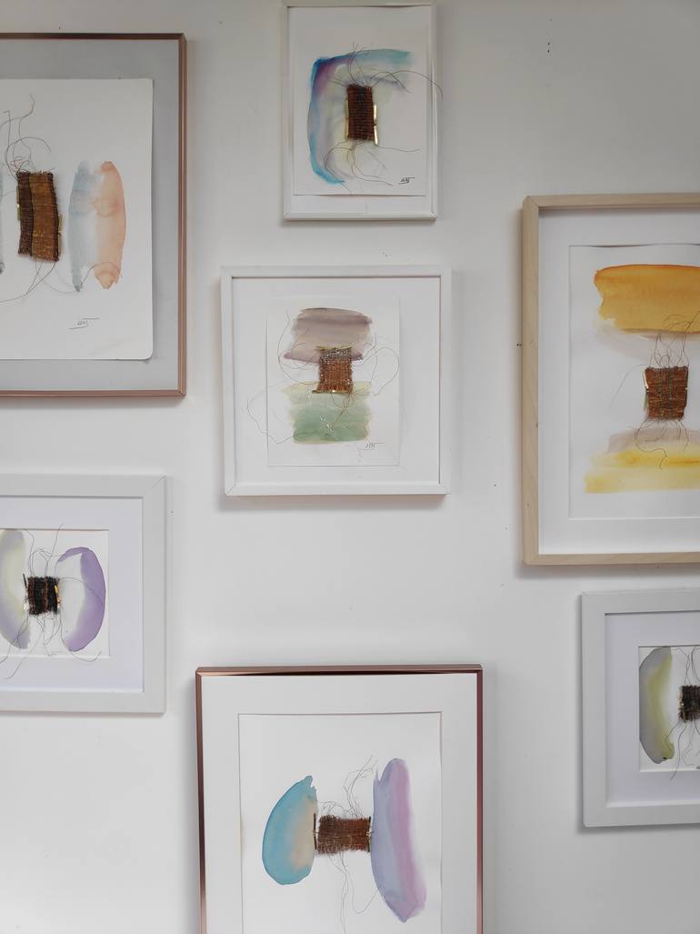 Original Minimalism Abstract Mixed Media by Isabelle Joubert