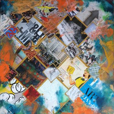 Print of Abstract Expressionism Wall Collage by Isabelle Joubert