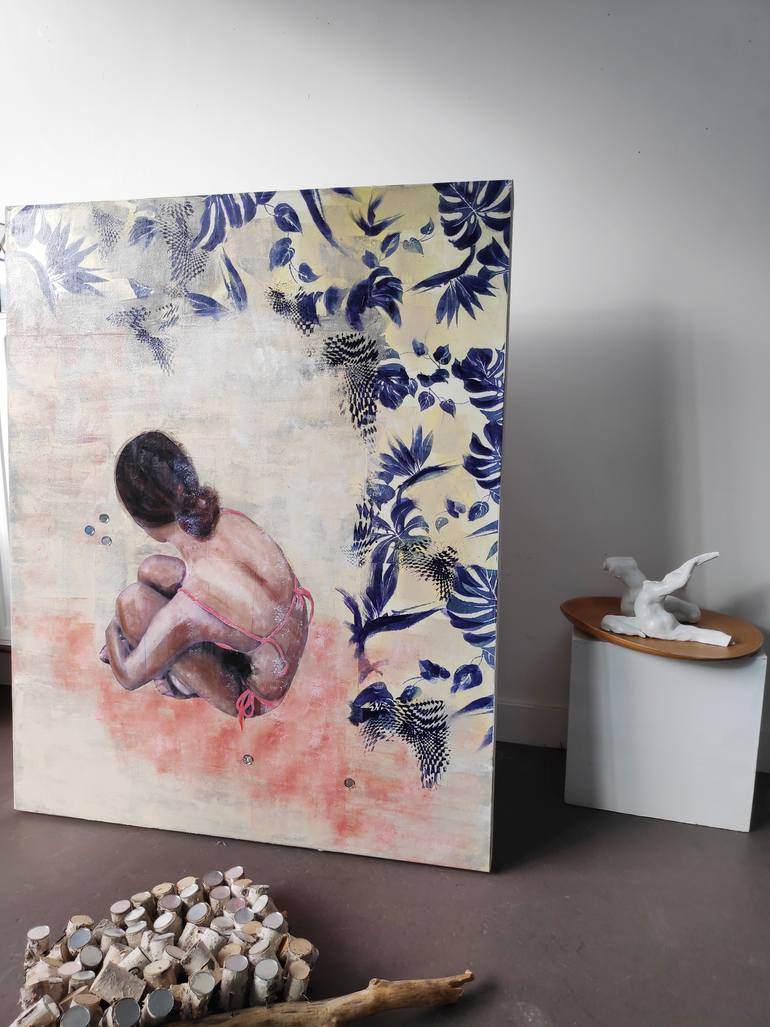 Original Figurative Beach Painting by Isabelle Joubert