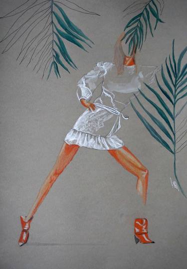 Original Figurative Fashion Drawings by Isabelle Joubert